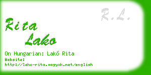 rita lako business card